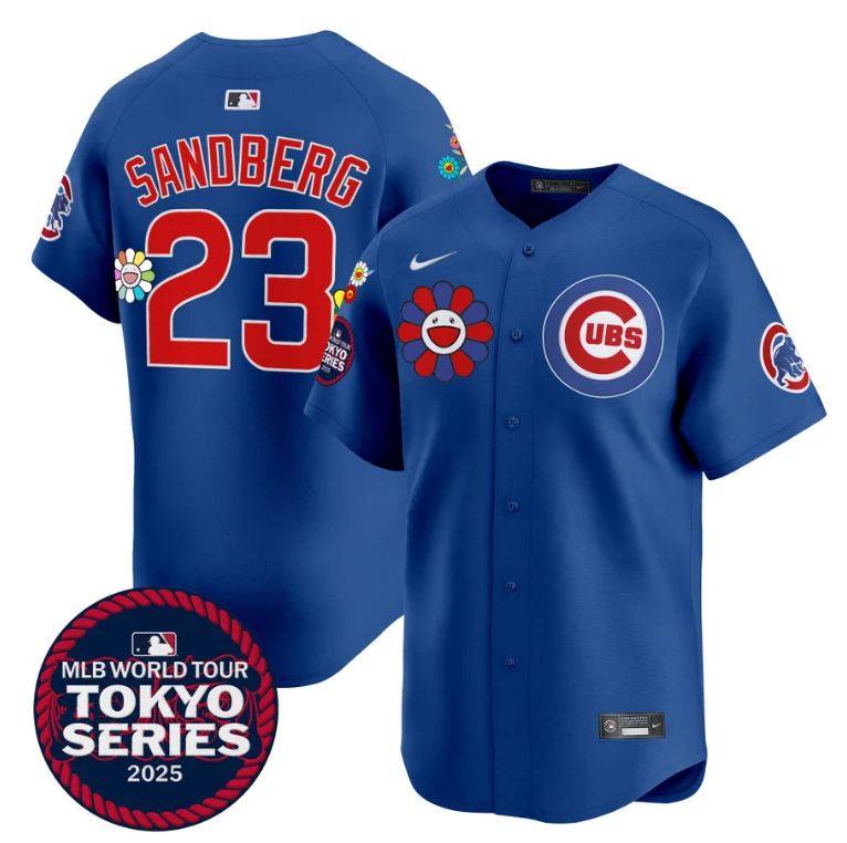 Ryne Sandberg Jersey #23 Chicago Cubs Wrigley Field Style Vapor Premier Limited Stitched Pinstripe by My Store