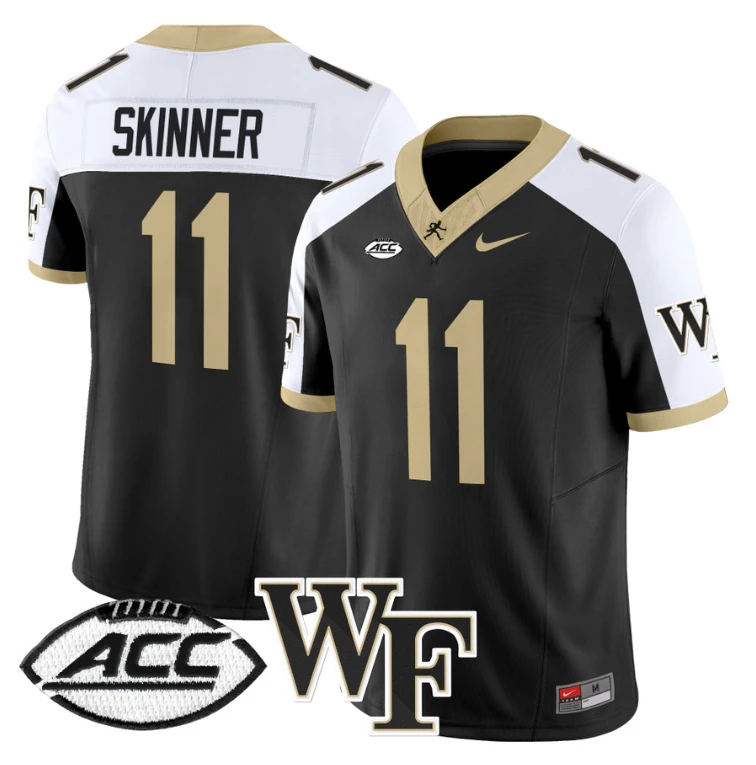 Riley Skinner Jersey #11 Wake Forest Demon Deacons 2024 Stitched Black Alternate by My Store