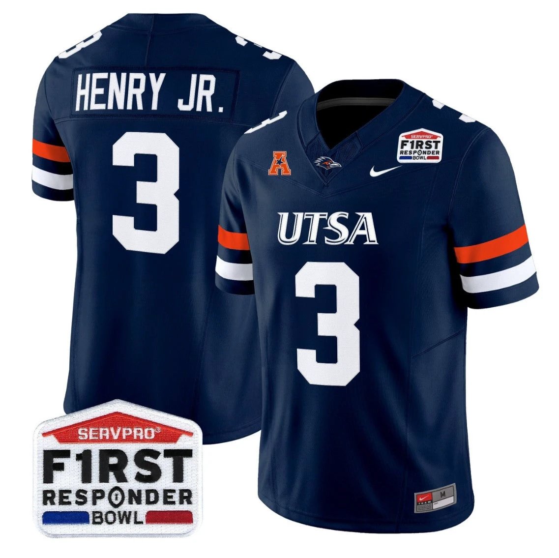 Robert Henry Jr Jersey #2 UTSA Roadrunners 2025 First Responder Bowl by My Store NCAA Football Jerseys