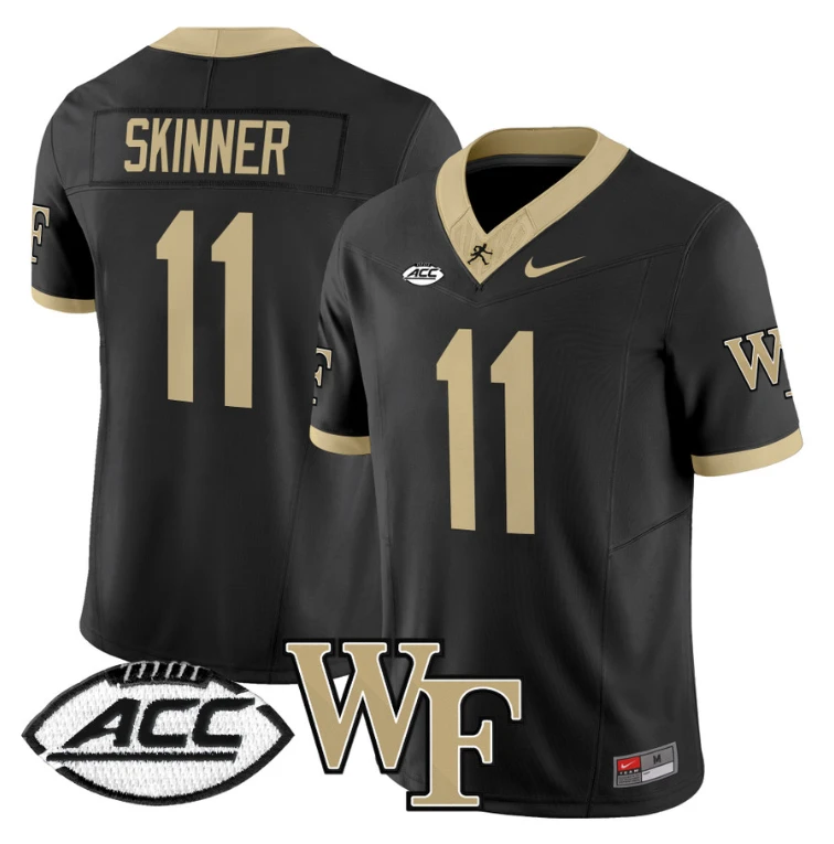 Riley Skinner Jersey #11 Wake Forest Demon Deacons 2024 Stitched Black by My Store