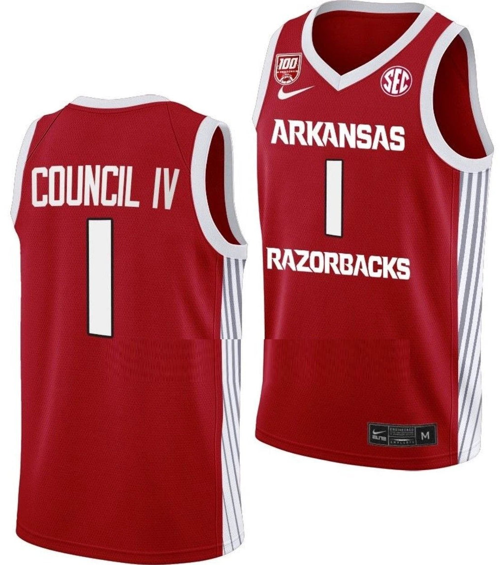 Ricky Council IV Jersey Arkansas Razorbacks College Basketball 100 Season #1 by My store basketball