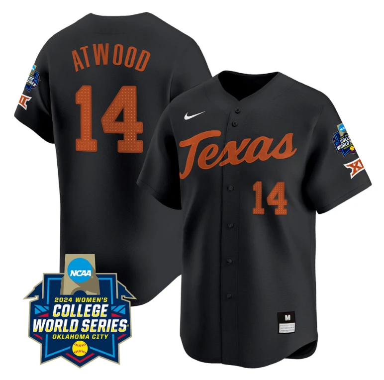 Reese Atwood Jersey #14 Texas AM Aggies 2024 College World Series Patch Vapor Premier Limited NCAA Baseball Stitched Black by My Store