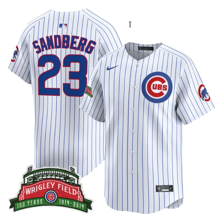 Ryne Sandberg Jersey #23 Chicago Cubs Wrigley Field Style Vapor Premier Limited Stitched Pinstripe by My Store