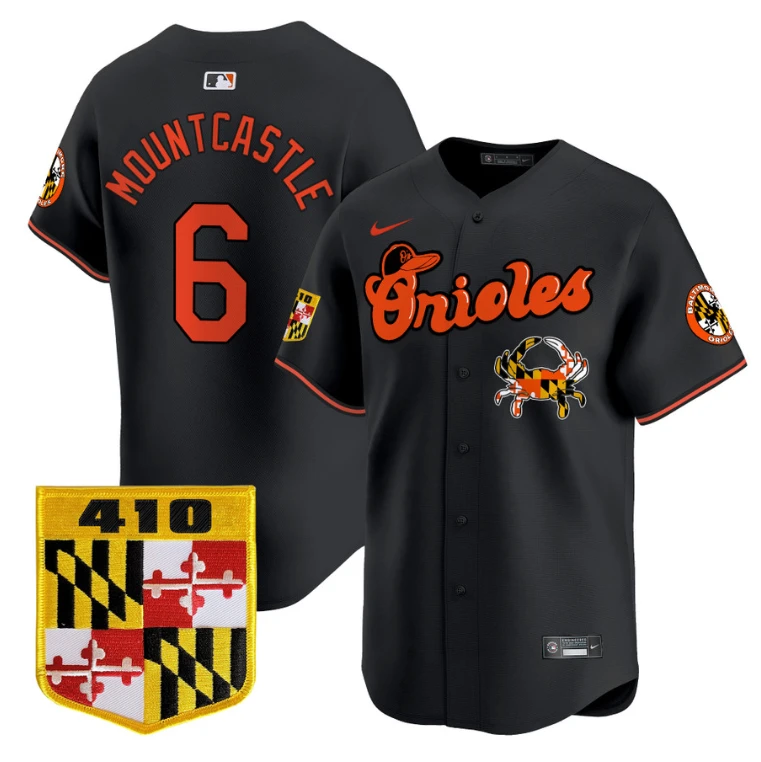 Ryan Mountcastle Jersey #6 Baltimore Orioles 410 & Chesapeake Crab Patch Limited Stitched Black by My Store