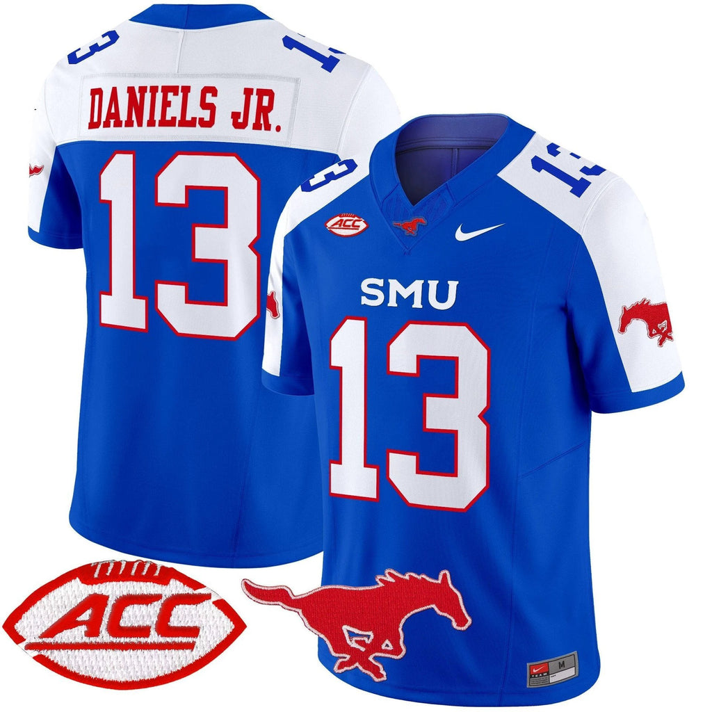 Roderick Daniels Jr Jersey #13 SMU Mustangs 2025 Vapor Limited Stitched Blue Alter by My Store