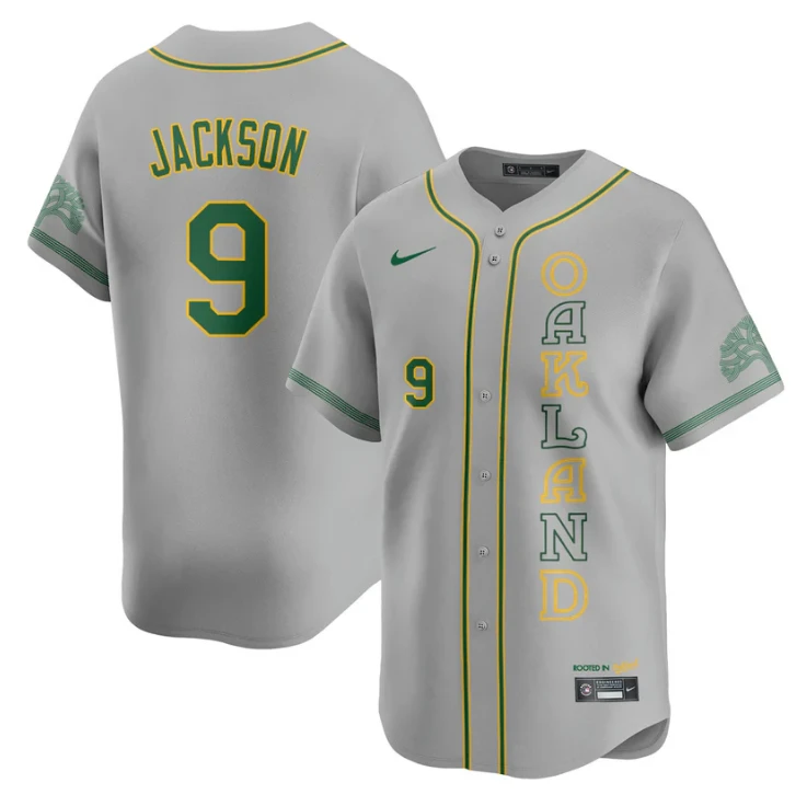 Reggie Jackson Jersey #9 Oakland Athletics City Connect Concept Stitched Gray by My Store