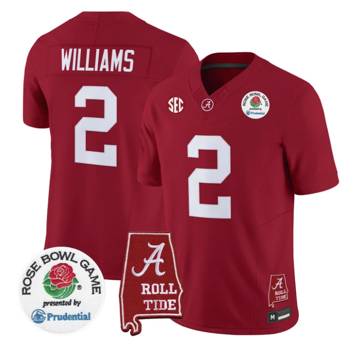 Ryan Williams Jersey #2 Alabama Crimson Tide 2026 Rose Bowl Stitched by My Store NCAA Football Jerseys