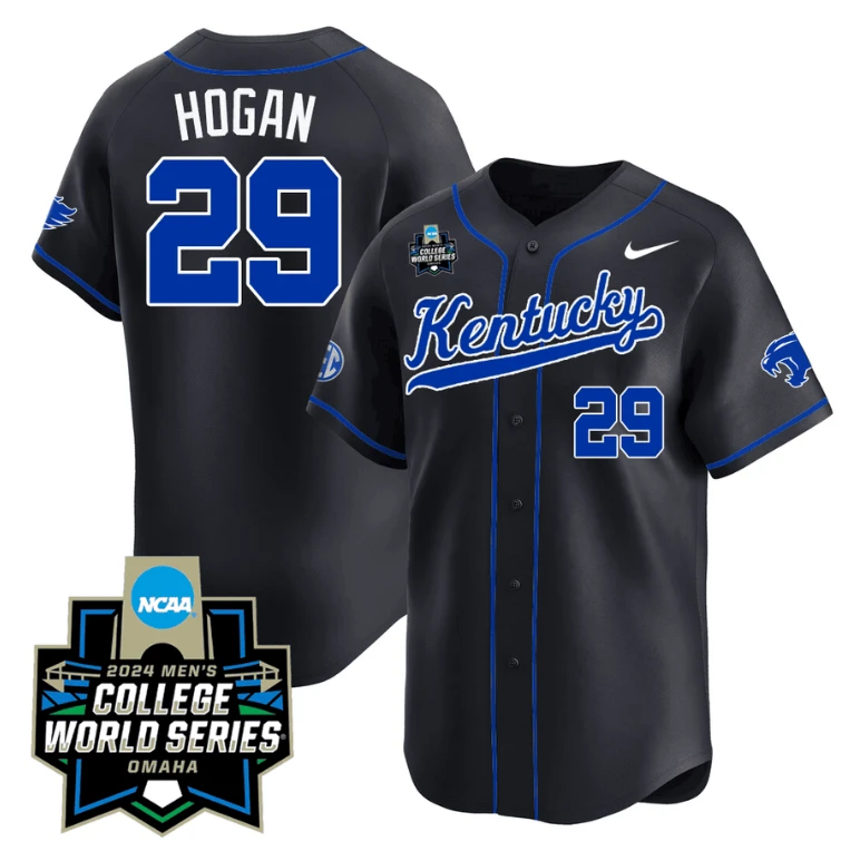 Robert Hogan Jersey #29 Kentucky Wildcats 2024 College World Series Vapor Premier Limited NCAA Baseball Stitched Black by My Store