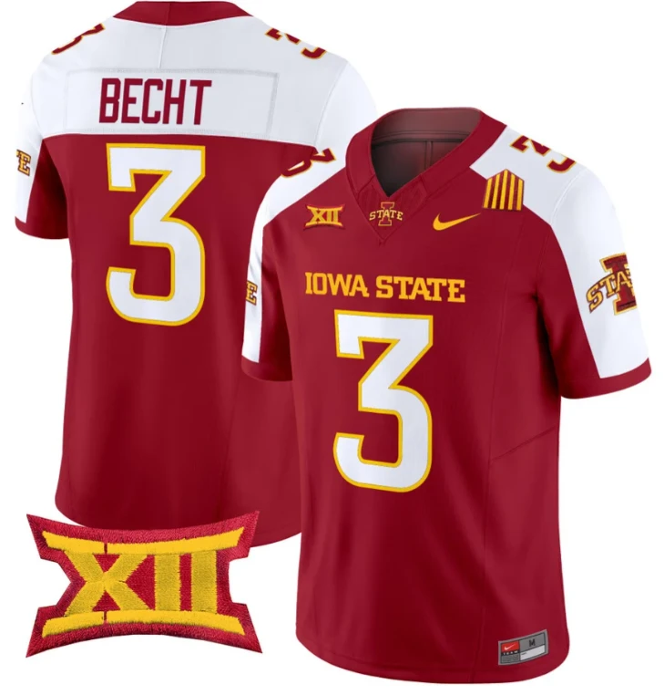 Rocco Becht Jersey #3 Iowa State Cyclones Vapor Limited College Football Stitched Cardinal Alternate by My Store
