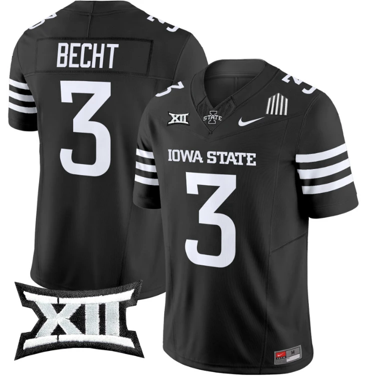 Rocco Becht Jersey #3 Iowa State Cyclones Vapor Limited College Football Stitched Black by My Store