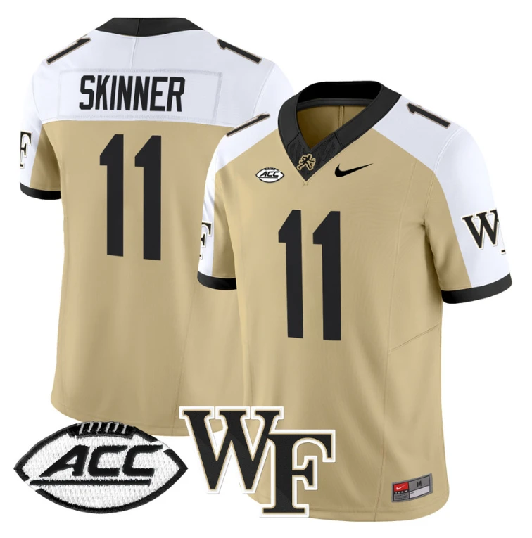 Riley Skinner Jersey #11 Wake Forest Demon Deacons 2024 Stitched Gold Alternate by My Store
