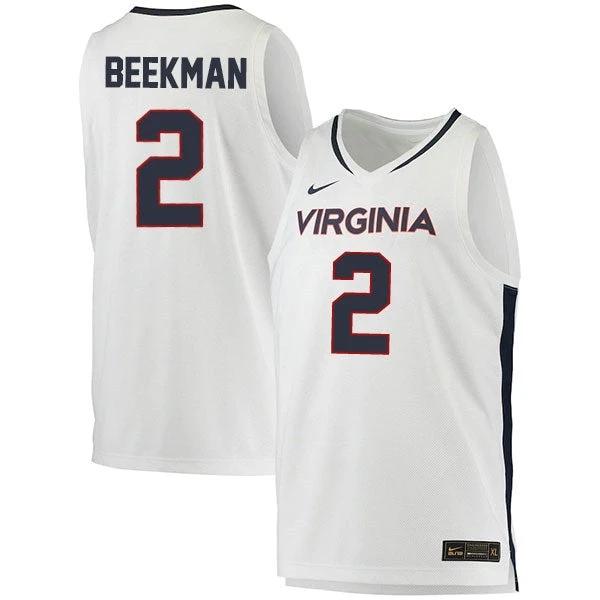 Reece BeekmanJersey #2 Virginia Cavaliers College Basketball Stitched White by My store basketball
