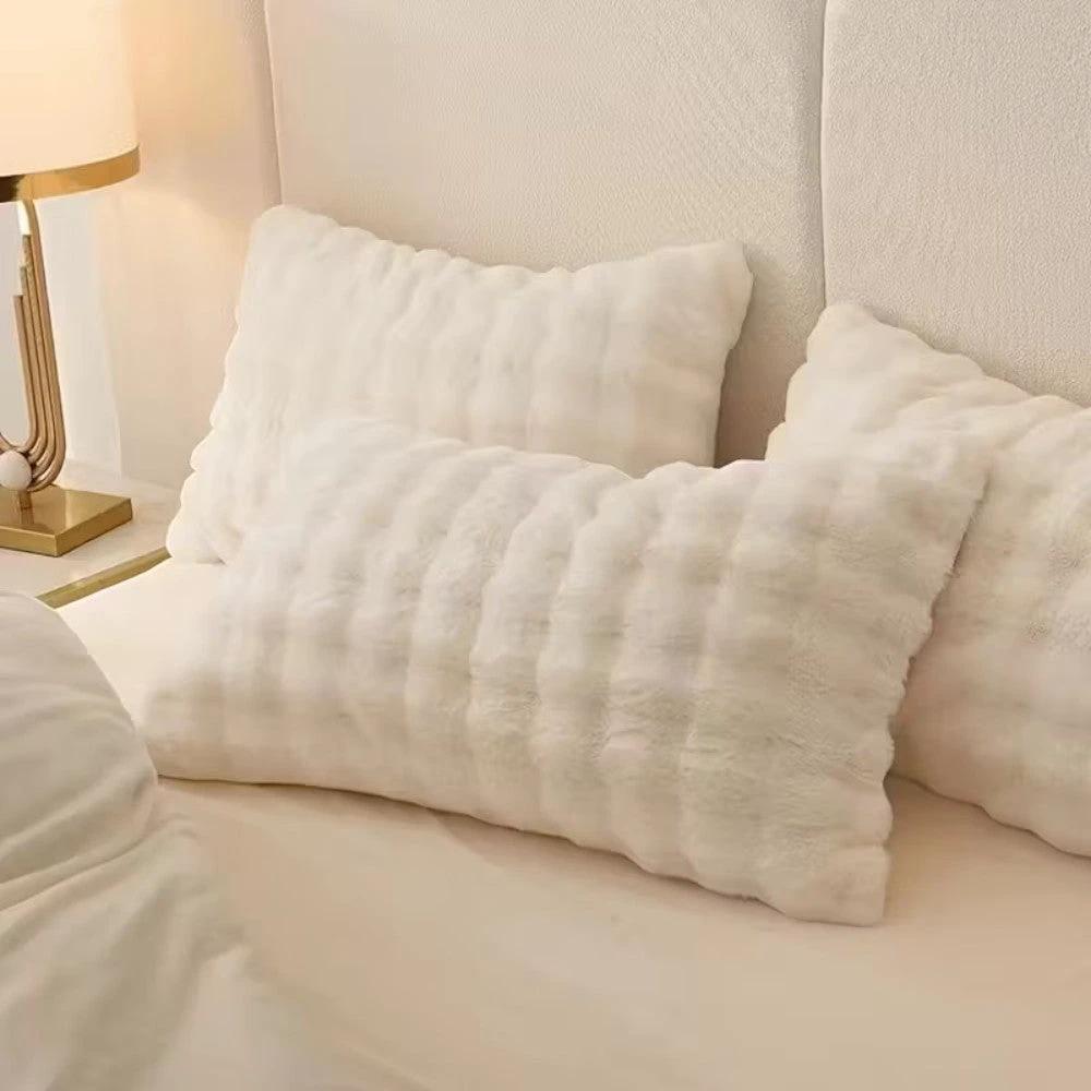 Rabbit Faux Fur Pillow Cover by Casa & Beyond