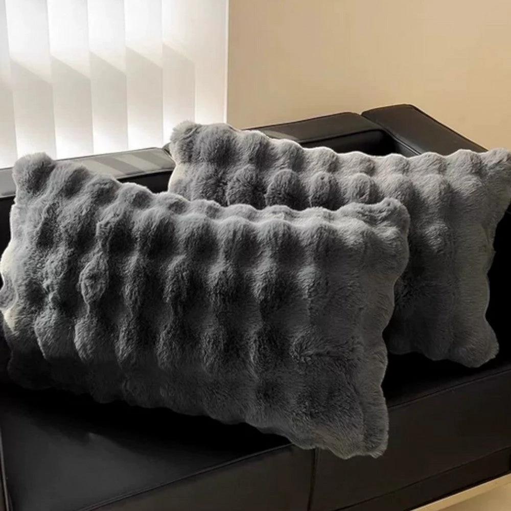 Rabbit Faux Fur Pillow Cover by Casa & Beyond