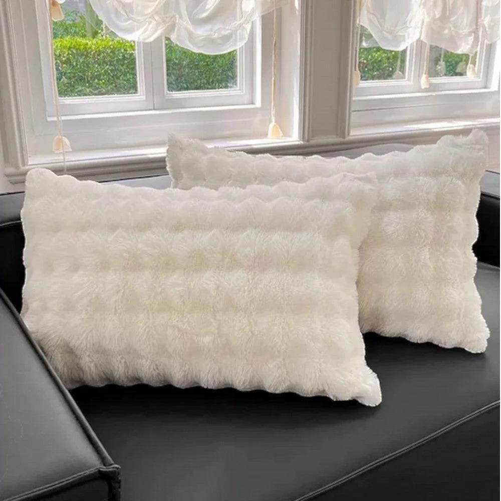 Rabbit Faux Fur Pillow Cover by Casa & Beyond