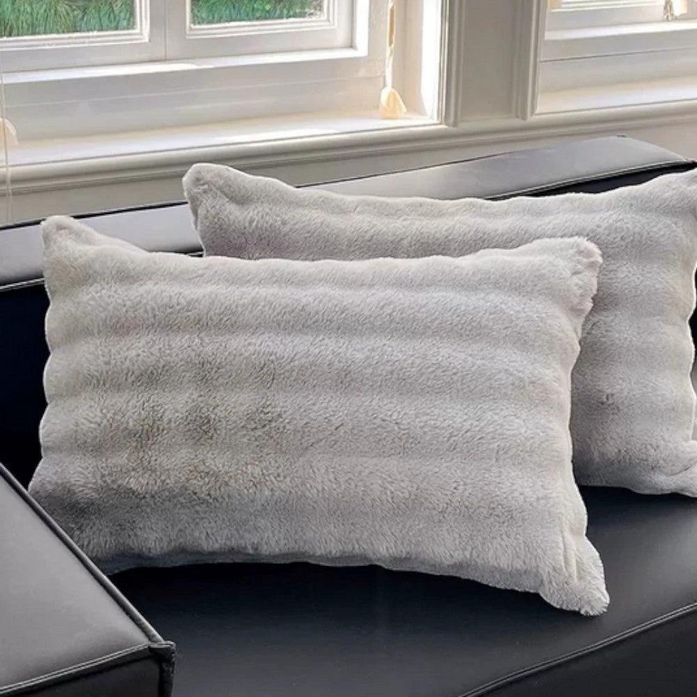 Rabbit Faux Fur Pillow Cover by Casa & Beyond