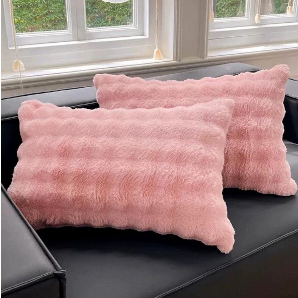Rabbit Faux Fur Pillow Cover by Casa & Beyond