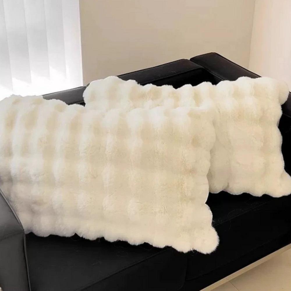 Rabbit Faux Fur Pillow Cover by Casa & Beyond