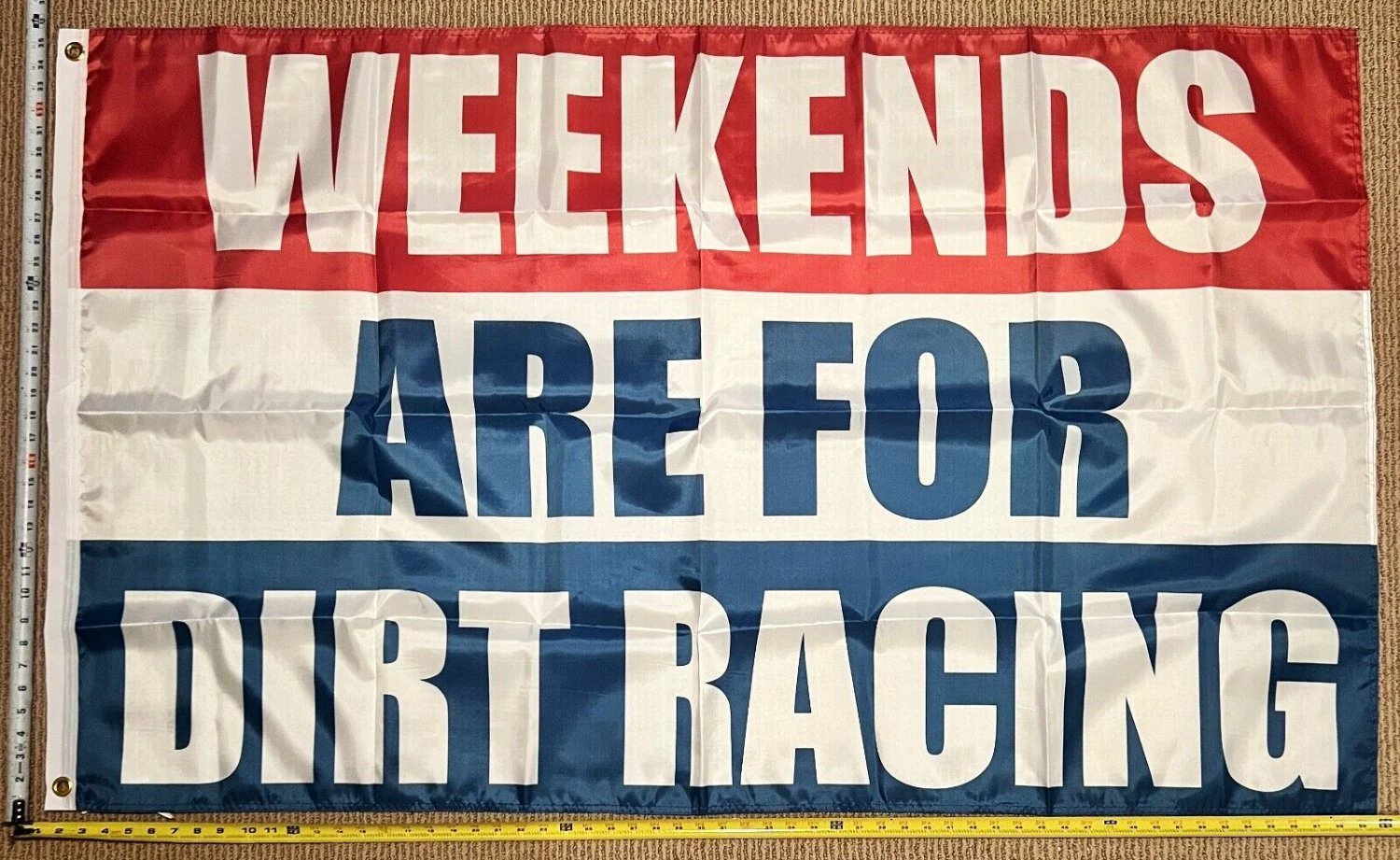 Racing Flag 1 Dorm Room Man Cave Nascar Dirt Racing USA Sign 3x5' by flagsjustdoit