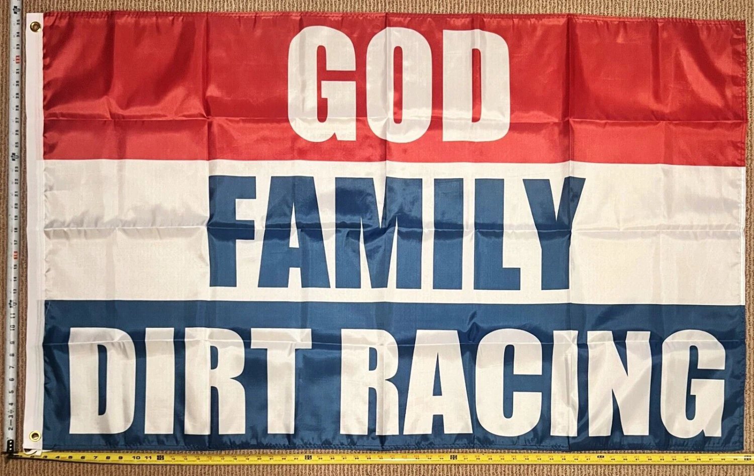 Racing Flag 2 Dorm Room Man Cave Nascar Dirt Racing USA Sign 3x5' by flagsjustdoit