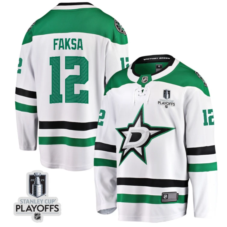 Radek Faksa 12 Dallas Stars 2024 NHL Playoffs Patch Away Breakaway Jersey - Men by Hockey David