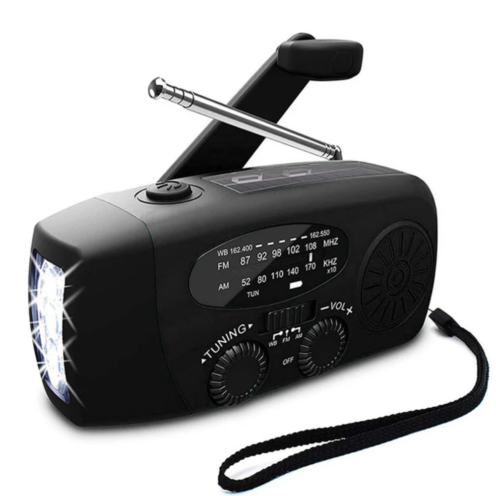 Radio Emergency Hand Crank Solar Weather Alert Flashlight Power Bank by BowLift