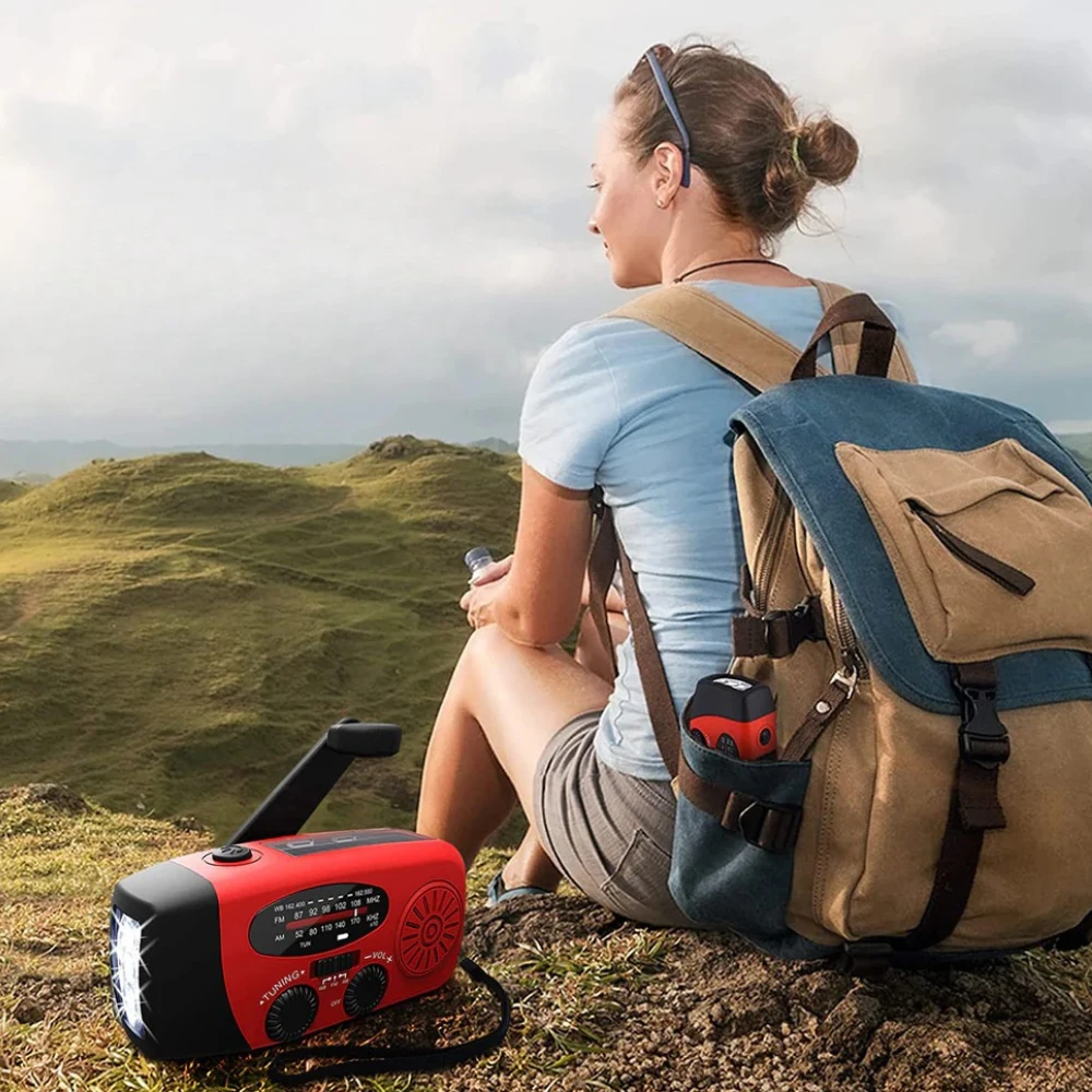 Radio Emergency Hand Crank Solar Weather Alert Flashlight Power Bank by BowLift