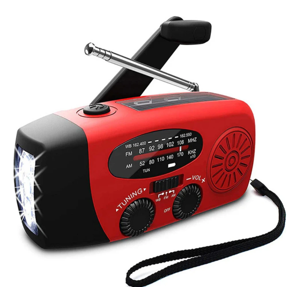 Radio Emergency Hand Crank Solar Weather Alert Flashlight Power Bank by BowLift