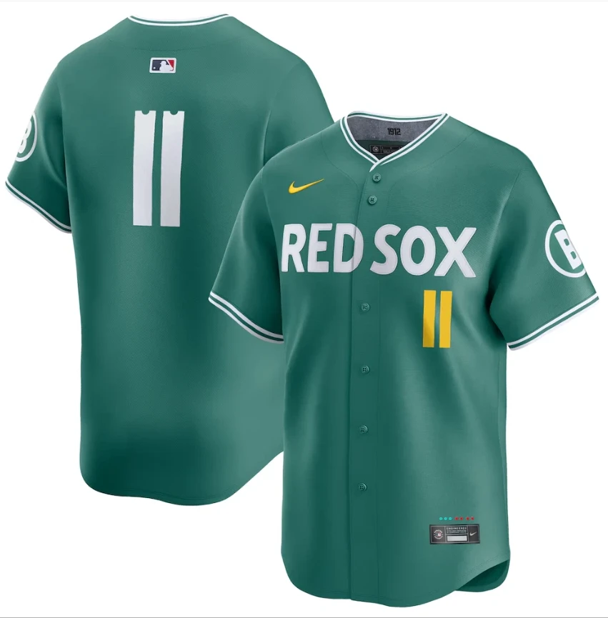 Rafael Devers Jersey #11 Red Sox Green 2025 City Connect Limited Stitched by My Store