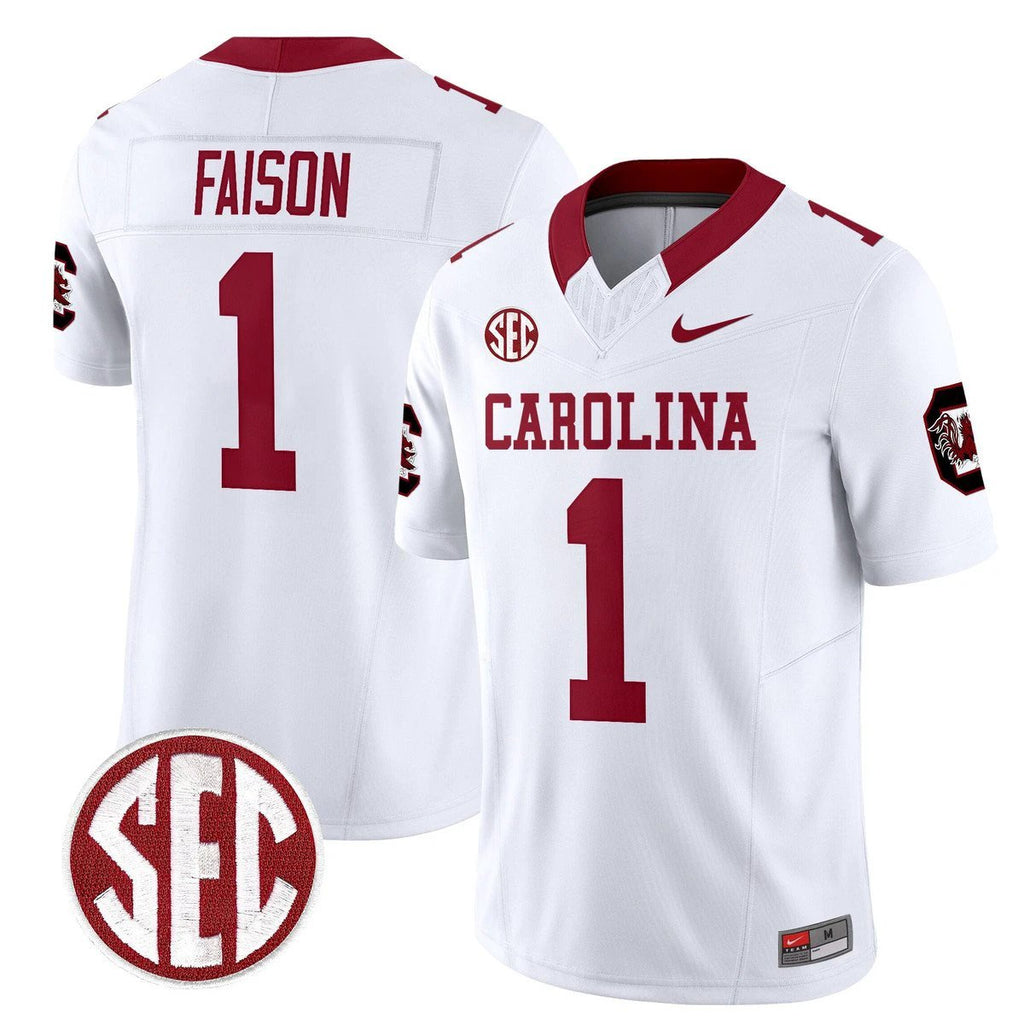 Rahsul Faison Jersey #1 Carolina 1980 Throwback Rebrand 2026 Stitched White by My Store NCAA Football Jerseys