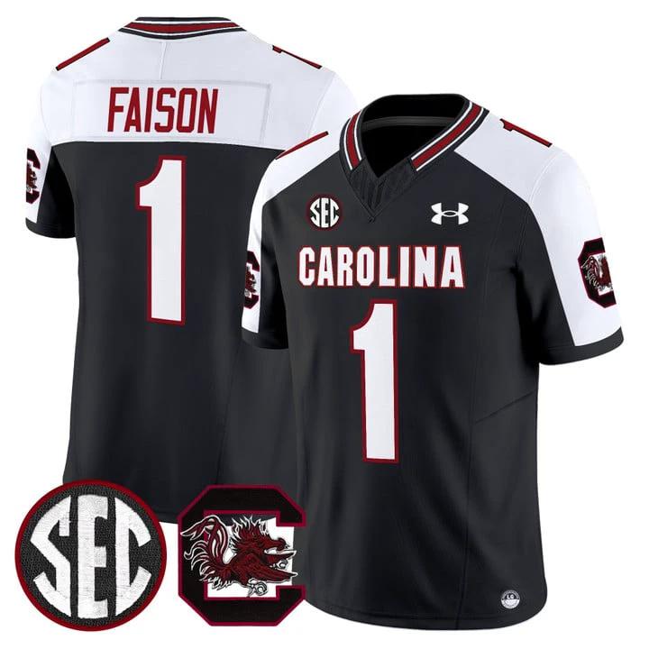 Rahsul Faison Jersey #1 South Carolina Gamecocks 2025 Stitched Black Alternate by My Store