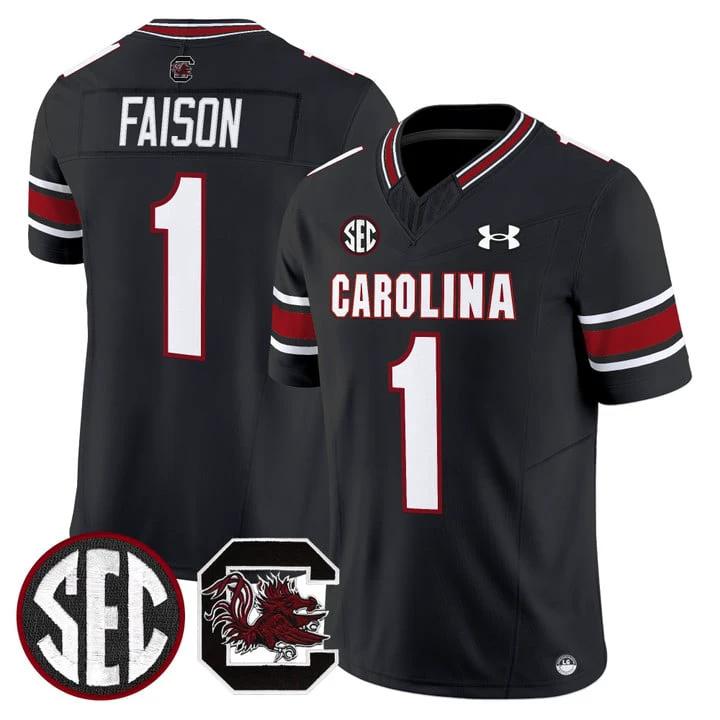 Rahsul Faison Jersey #1 South Carolina Gamecocks 2025 Stitched Black by My Store