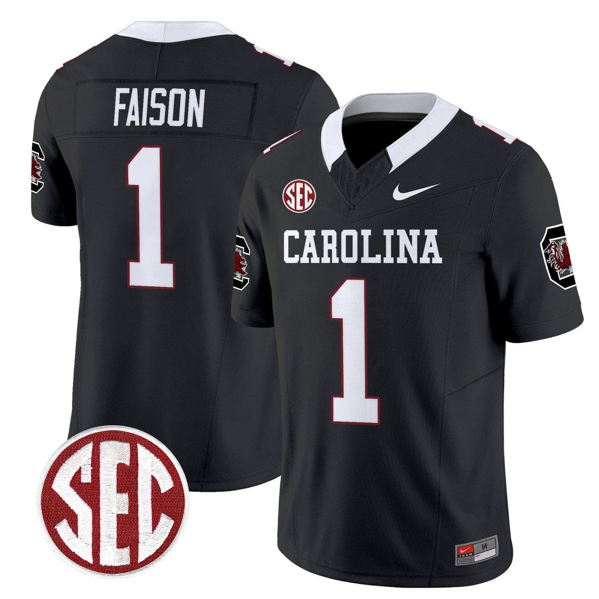 Rahsul Faison Jersey #1 Carolina 1980 Throwback Rebrand 2026 Stitched Black by My Store NCAA Football Jerseys