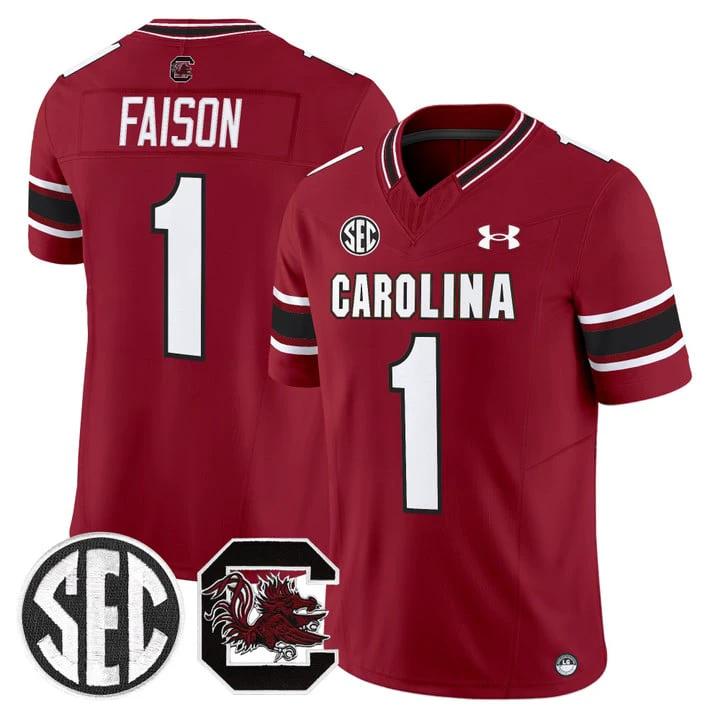 Rahsul Faison Jersey #1 South Carolina Gamecocks 2025 Stitched White by My Store