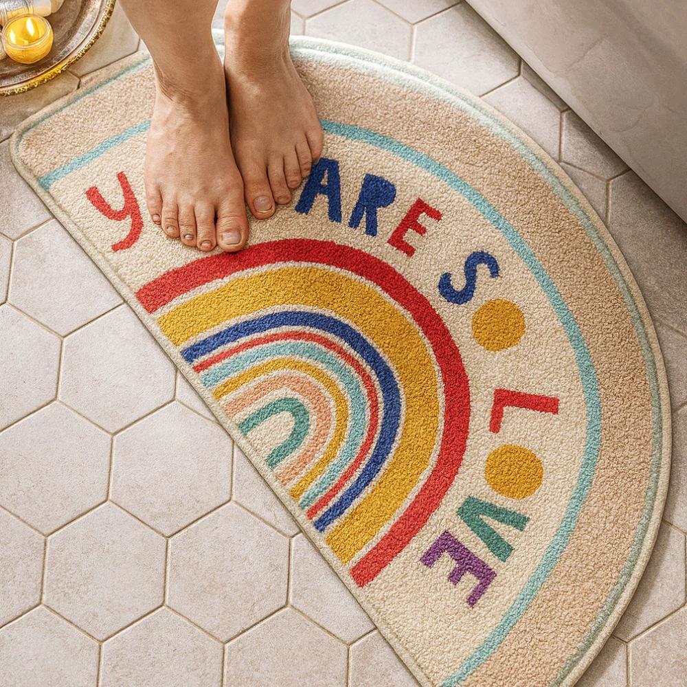 Rainbow Glow Half-Moon Bath Mat by Casa & Beyond