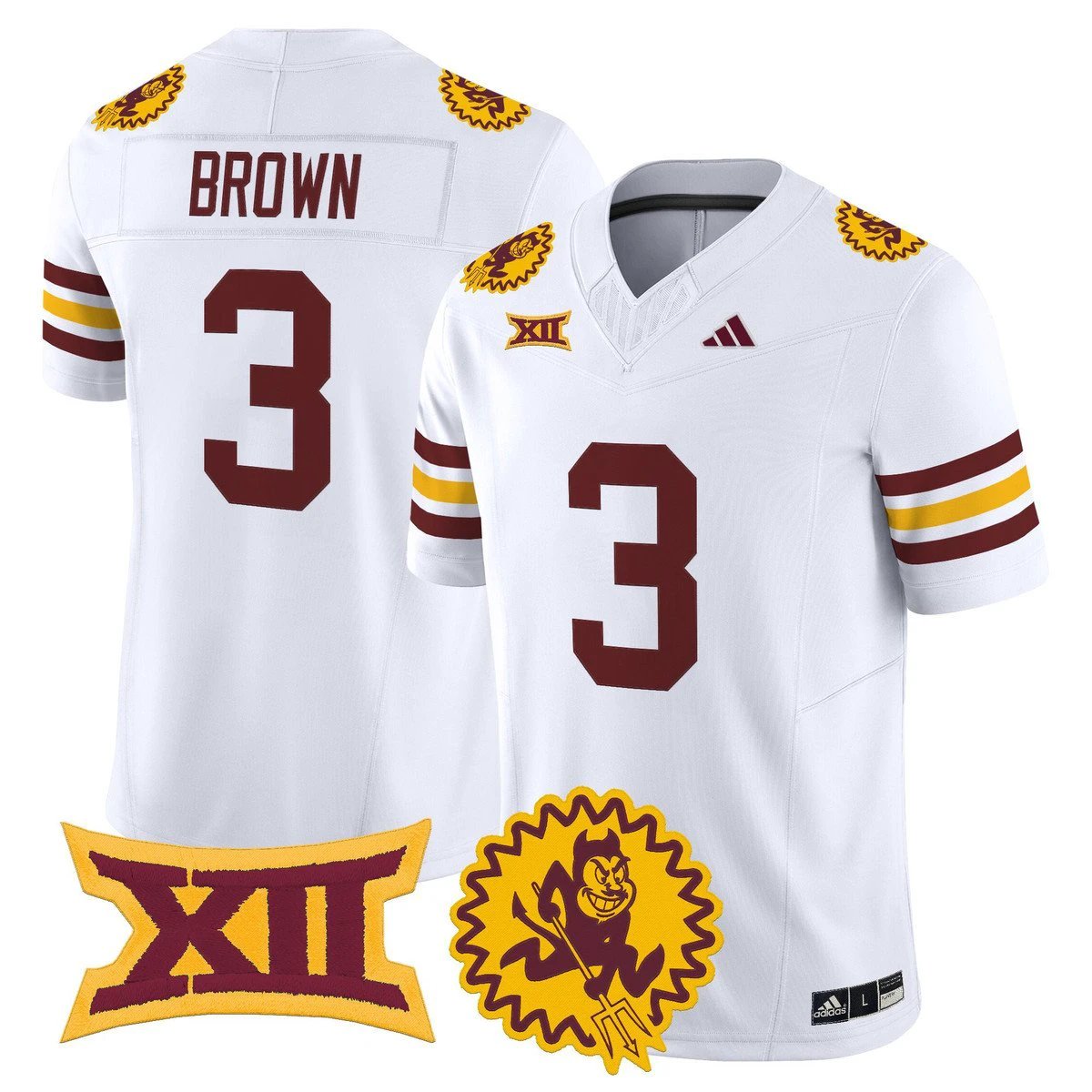 Raleek Brown Jersey #3 Arizona State Sun Devils 1975 Throwback Stitched White by My Store NCAA Football Jerseys