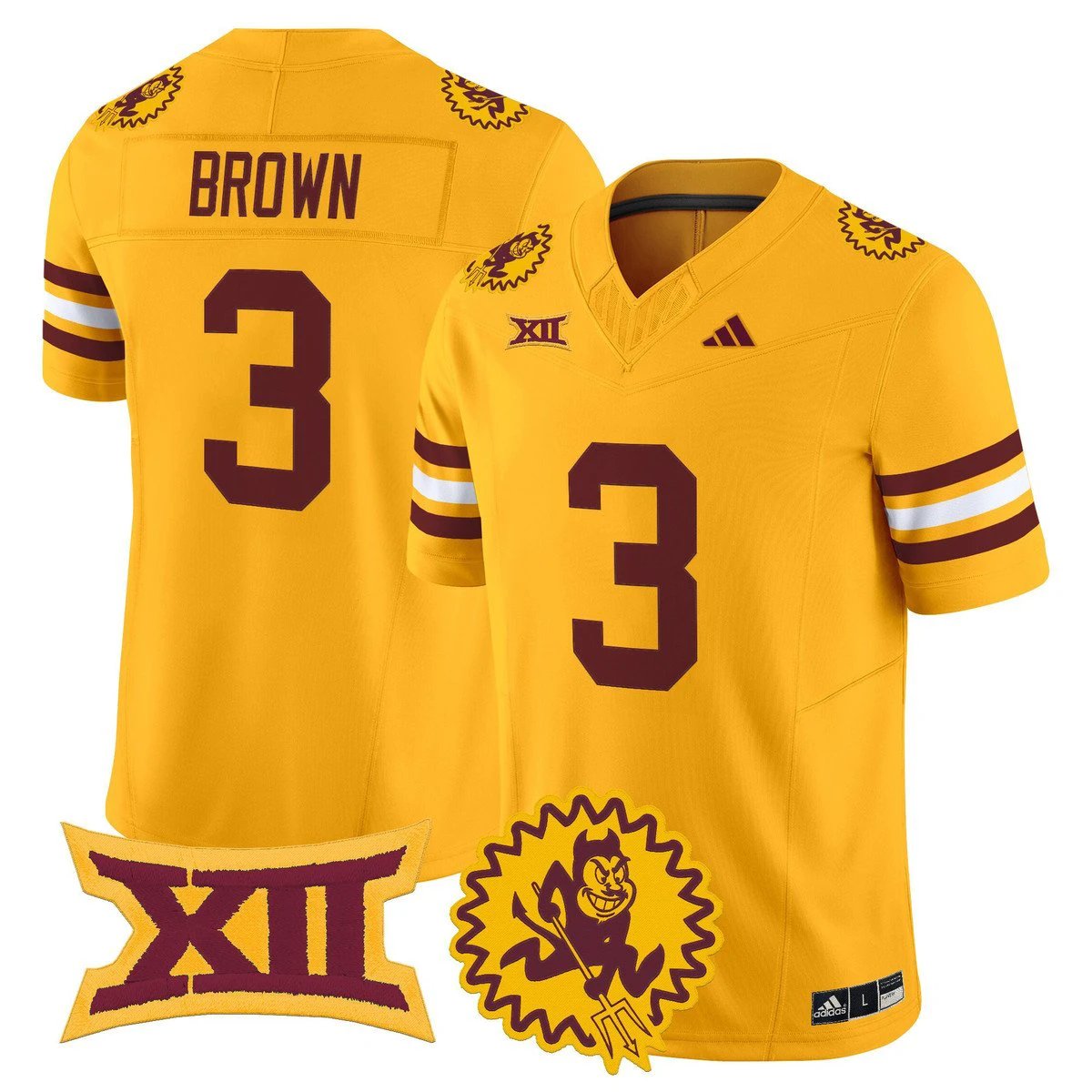 Raleek Brown Jersey #3 Arizona State Sun Devils 1975 Throwback Stitched by My Store NCAA Football Jerseys