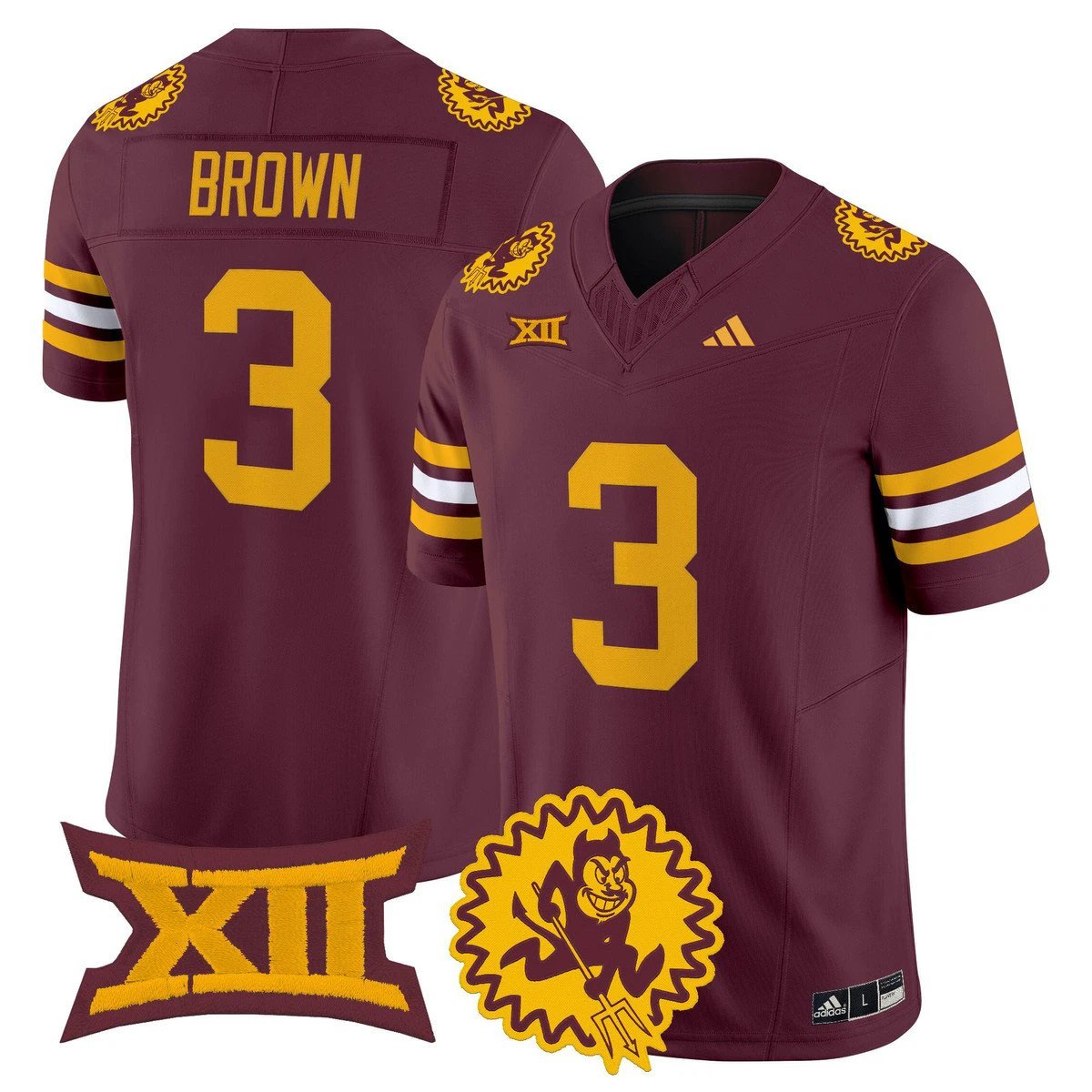 Raleek Brown Jersey #3 Arizona State Sun Devils 1975 Throwback Stitched by My Store NCAA Football Jerseys