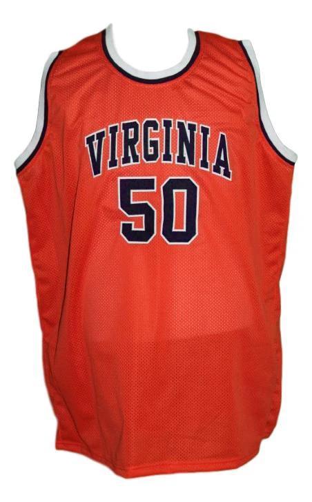 Ralph Sampson Jersey #50 Virginia College Basketball Orange by My store basketball