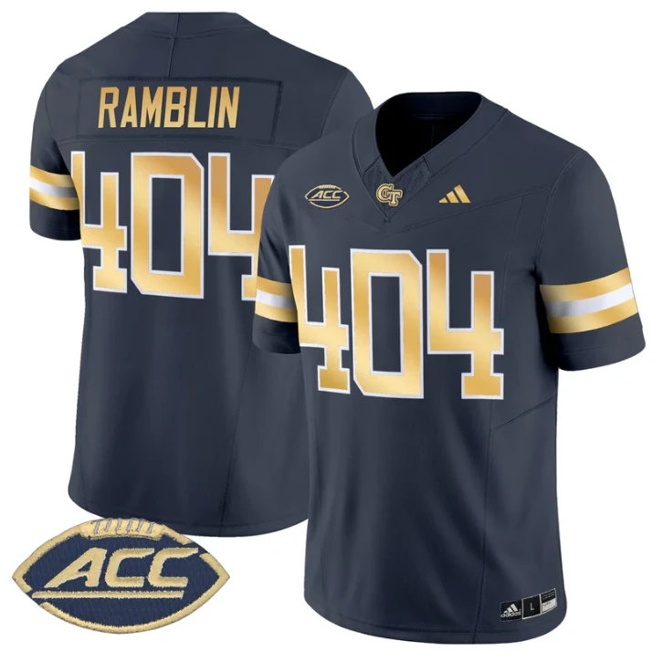 Ramblin Jersey #404 Georgia Tech Yellow Jackets 2025 Vapor Stitched Navy by NCAA Football Jersey