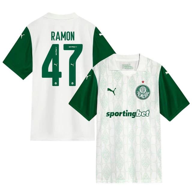 Ramon Riquelme #47 Palmeiras 2025-26 Away Match Jersey – White by Soccer Jersey