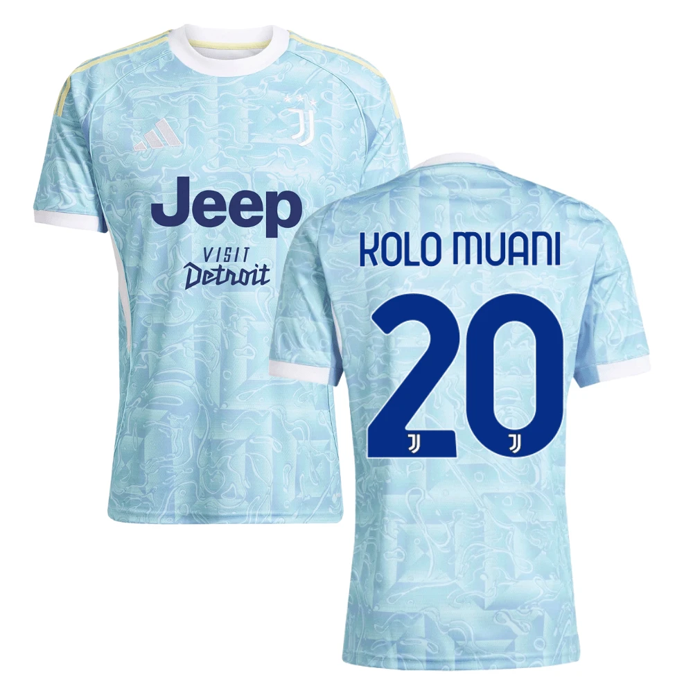 Randal Kolo Muani 20 Juventus 2025-26 Away Match Jersey – Light Blue by Soccer Jersey