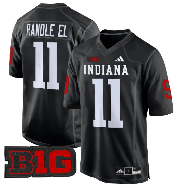 Randle El Jersey #11 Indiana Hoosiers 2024 Game V2 Football Black by My Store