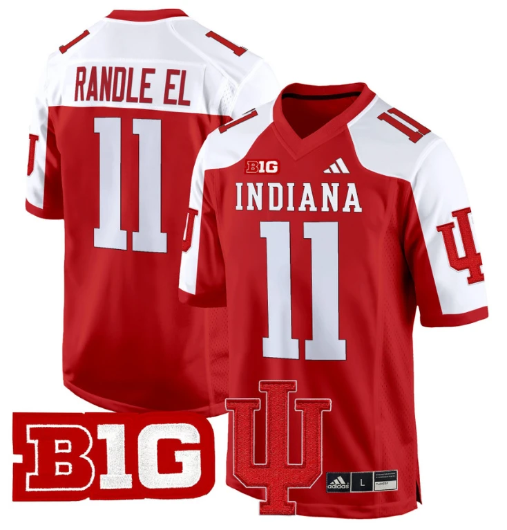 Randle El Jersey #11 Indiana Hoosiers 2024 Game V2 Football Crimson Alternate by My Store