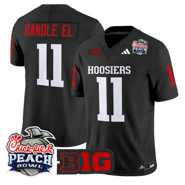 Randle El Jersey #11 Indiana Hoosiers 2026 Peach Bowl Patch Stitched Black by NCAA Football Jersey