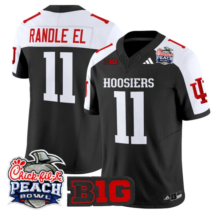 Randle El Jersey #11 Indiana Hoosiers 2026 Peach Bowl Patch Stitched Black Alternate by NCAA Football Jersey