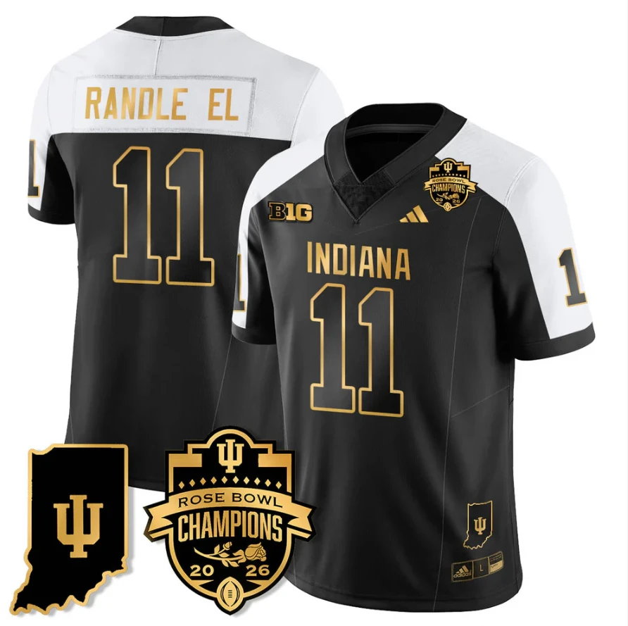 Randle El Jersey #11 Indiana Hoosiers 2026 Rose Bowl Champions Patch Alternate by NCAA Football Jersey
