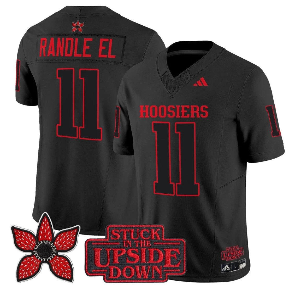 Randle El Jersey #11 Indiana Hoosiers Stranger Things Edition Stitched Black by NCAA Football Jersey