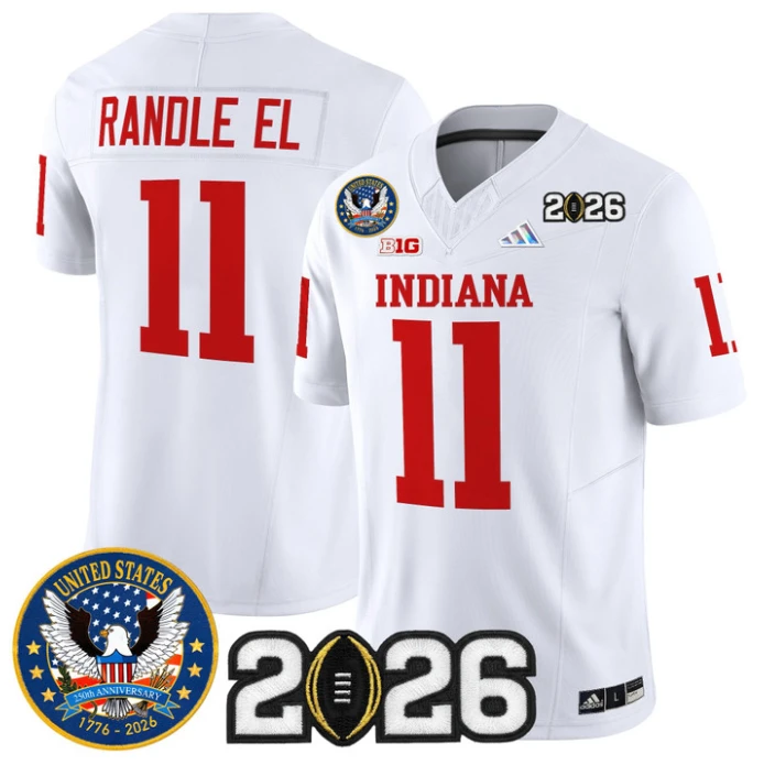 Randle El Jersey #11 Hoosiers United States 250th Patch V2 Stitched by My Store NCAA Football Jerseys