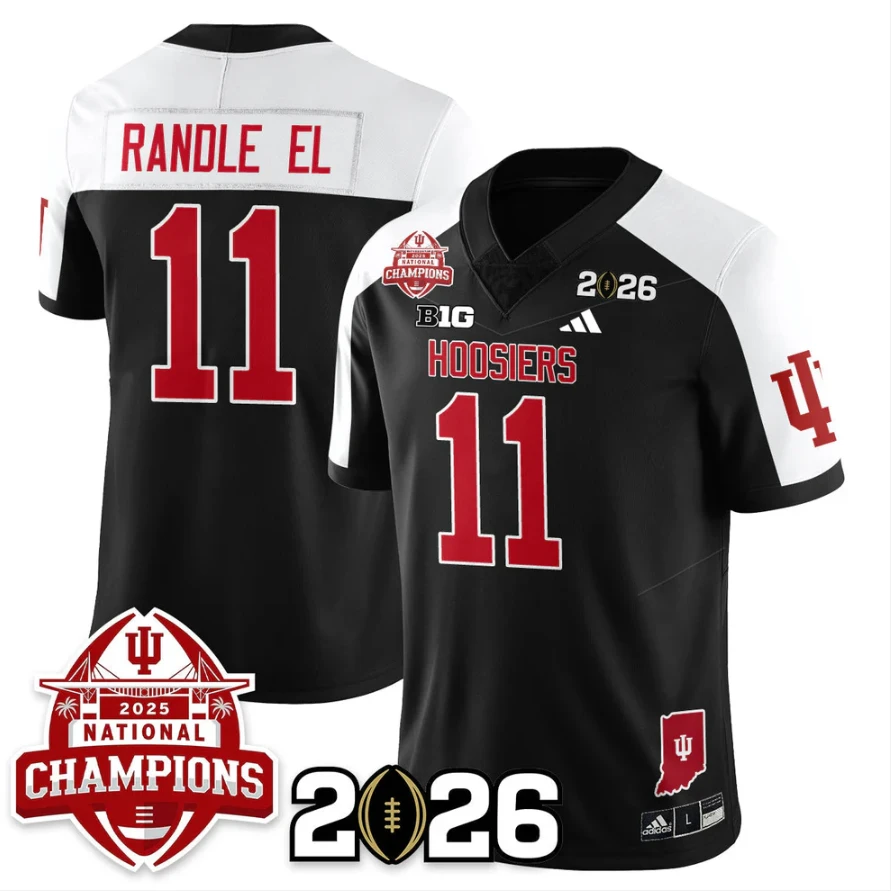 Randle El Jersey #11 Indiana Hoosiers 2025 National Champions V2 Stitched by My Store NCAA Football Jerseys